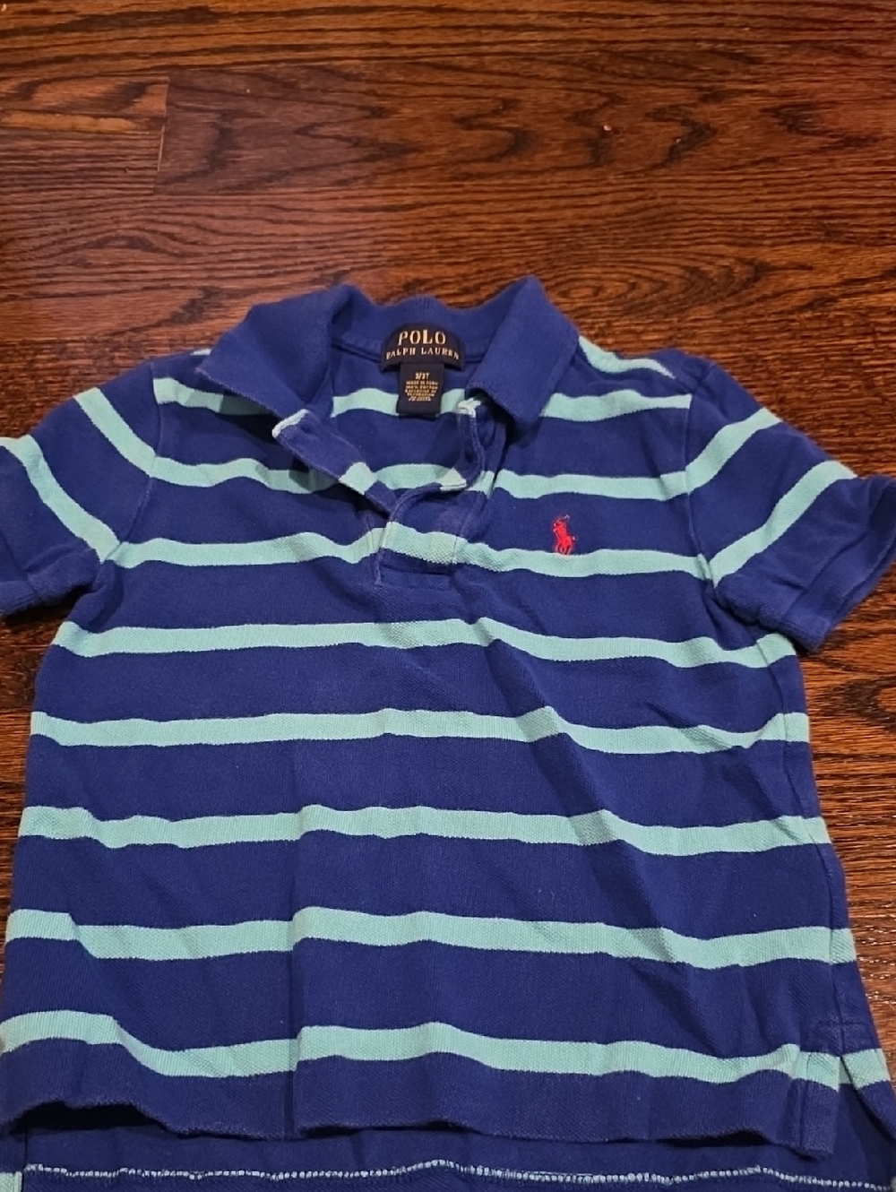 Polo by Ralph Lauren Navy and Light Blue Striped Polo Shirt